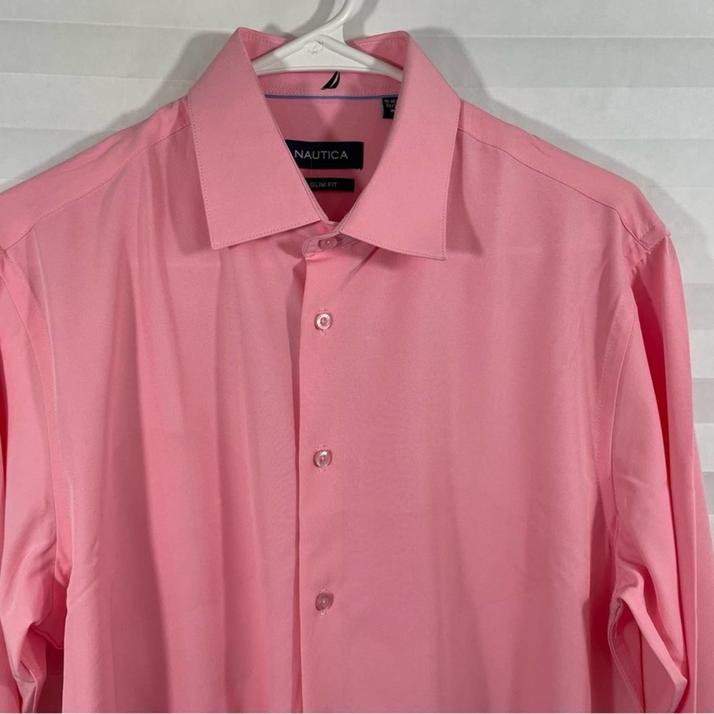 Mens Pink Long Sleeve Dress Shirt. Nautica Slim Fit. Medium. New